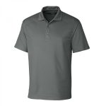 A charcoal grey micro-mesh performance polo shirt with raglan sleeves, perfect for private label gymwear brands and bulk OEM manufacturing.