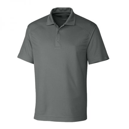 A charcoal grey micro-mesh performance polo shirt with raglan sleeves, perfect for private label gymwear brands and bulk OEM manufacturing.