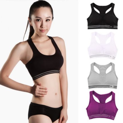 Multi-color racerback sports bra collection featuring seamless compression fabric for bulk OEM and private label sportswear manufacturing.