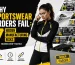 An educational B2B infographic banner detailing why sportswear orders fail, highlighting manufacturing risks like poor quality, fabric issues, delayed shipments, communication gaps, wrong sizing, and color inconsistency for private label brands.